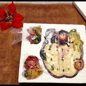 New Antique, kitchen clock set, veggie themed.